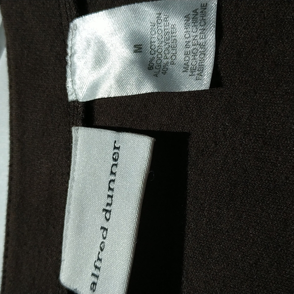 Alfred dunner brown jewel beads embollised quarter sleeve shirt size M - Picture 7 of 7